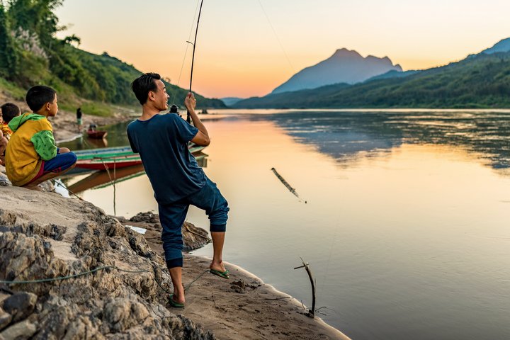 Fischer am Mekong