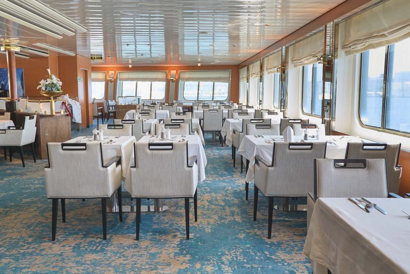 Speisesaal auf dem Kreuzfahrtschiff Heritage Adventurer