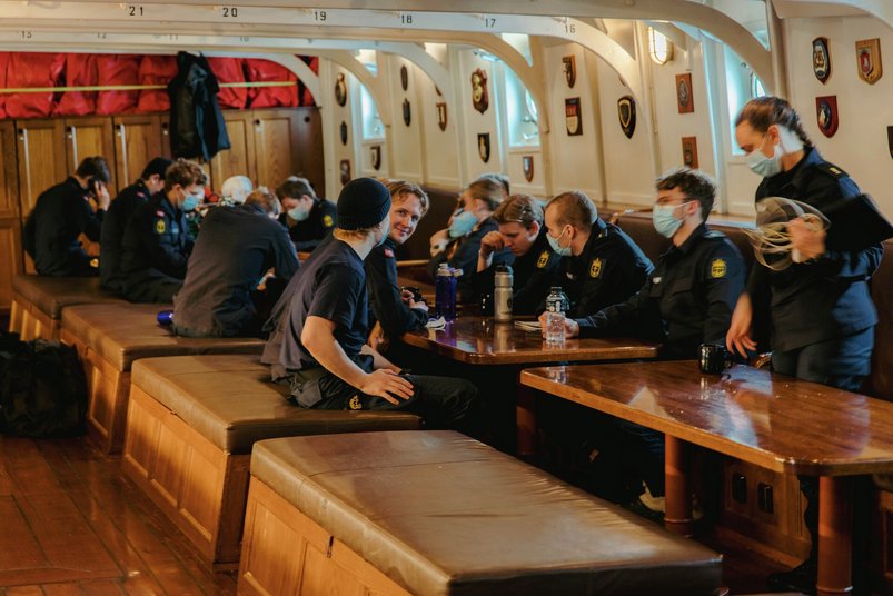 Aufenthaltsraum auf der Statsraad Lehmkuhl