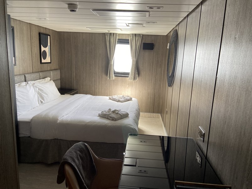 Doppelbettkabine auf dem Fracht-Passagierschiff St. Helena