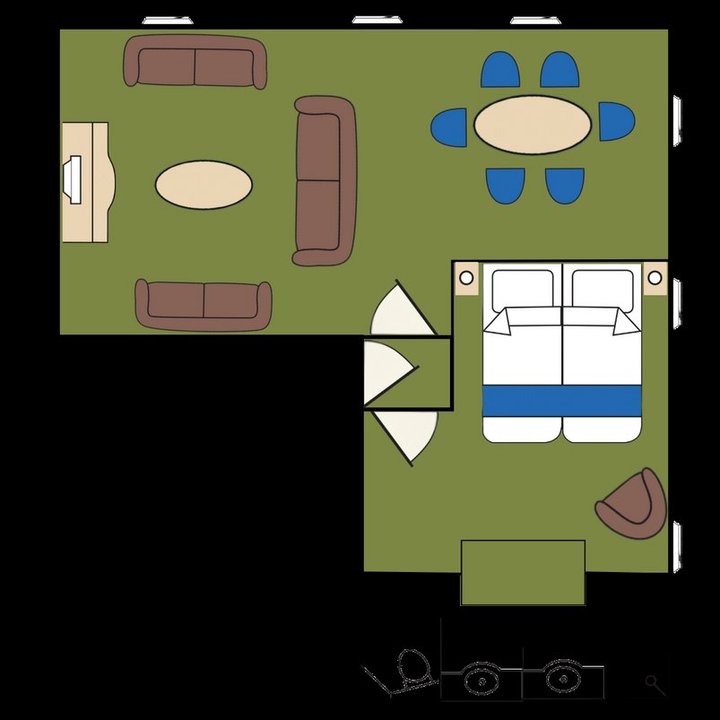 Kabinenplan der Eignerkabine auf der "St. Helena"