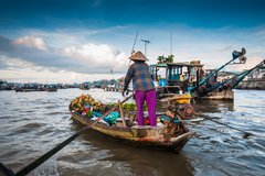 Boot im Mekong Delta