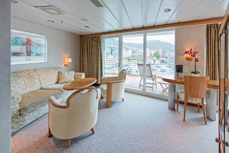 Wohnraum auf MS Trollfjord in der Expedition Suite