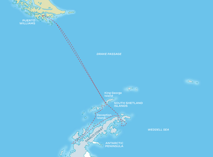 Routenkarte Nansen Explorer in der Antarktis
