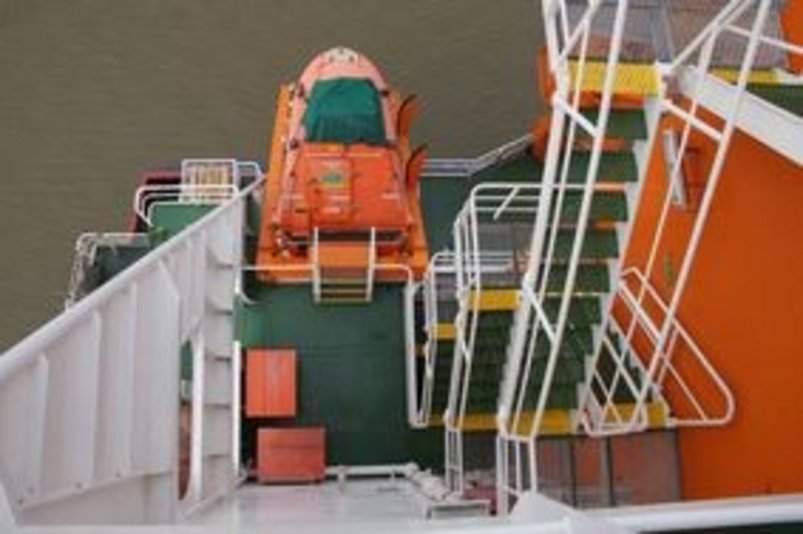 Aussendeck Aussendeck auf dem Frachtschiff Fine Schepers