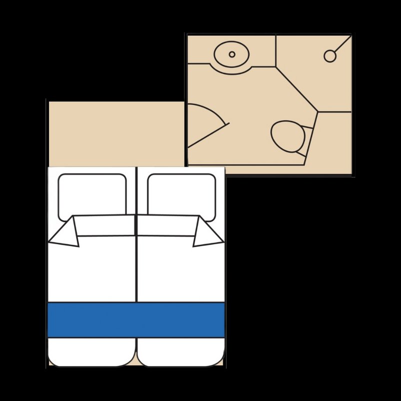 Kabinenplan der Doppelkabine auf dem Segelschiff Icebird