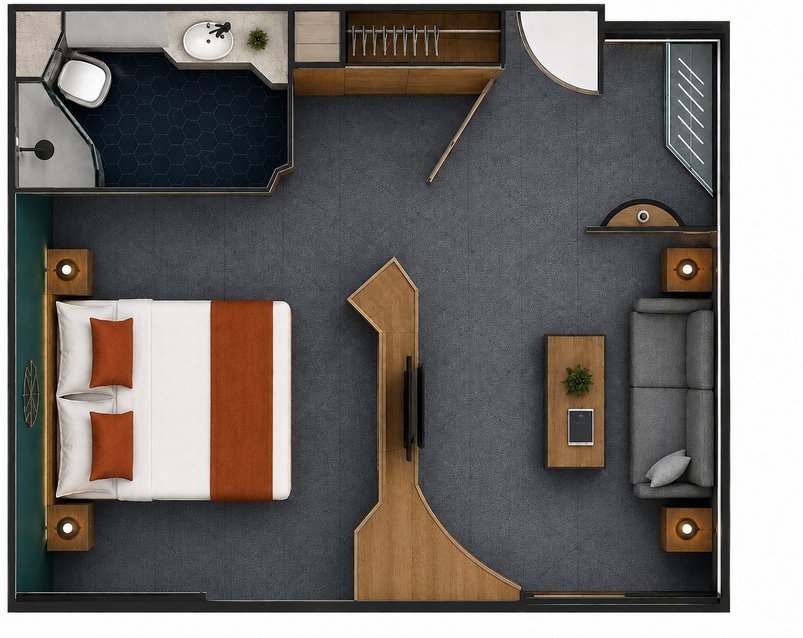 Layout der Premium Suite auf dem Expeditionskreuzfahrtschiff Adventurer Layout der Premium Suite auf dem Expeditionskreuzfahrtschiff Adventurer