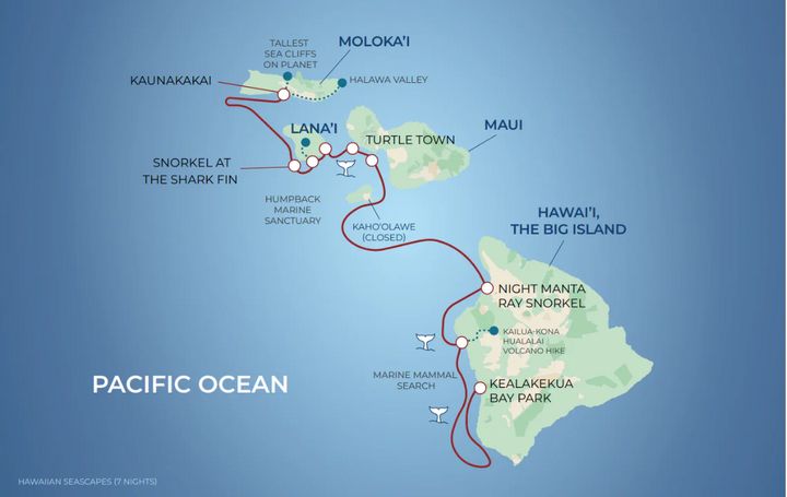 Routenkarte Hawaii Kreuzfahrt Routenkarte Hawaii Kreuzfahrt