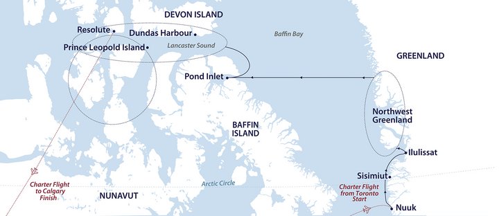 Routenkarte Nordwestpassage